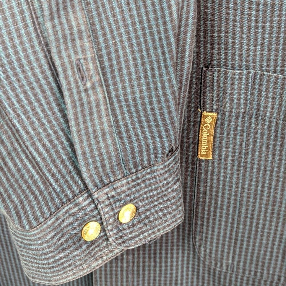COLUMBIA SPORTSWEAR COMPANY Cotton Button Down Shirt Blue Stripe Size XXL - Picture 7 of 14